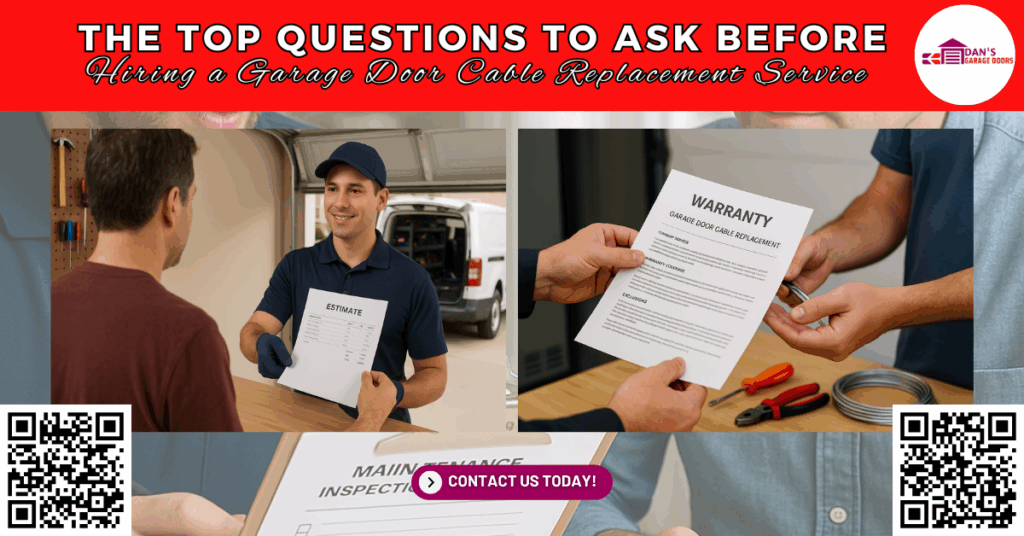 The Top Questions To Ask Before Hiring A Garage Door Cable Replacement Service 5 The Top Questions to Ask Before Hiring a Garage Door Cable Replacement Service - Dan's Garage Doors